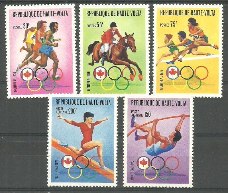 Znaczek Górna Wolta 1976 Mi 617-621 Czyste **