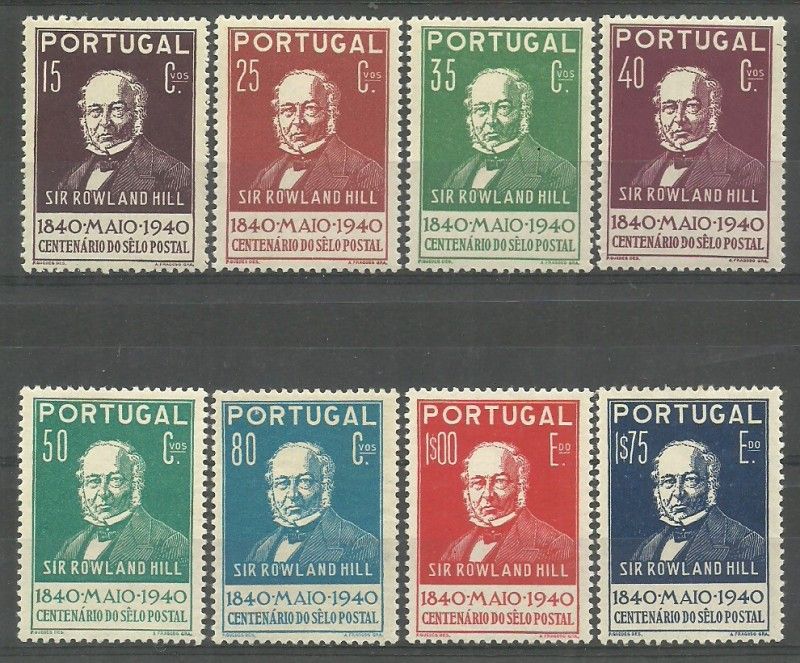Znaczek Portugalia 1940 Mi 622-629 Z podlepką *