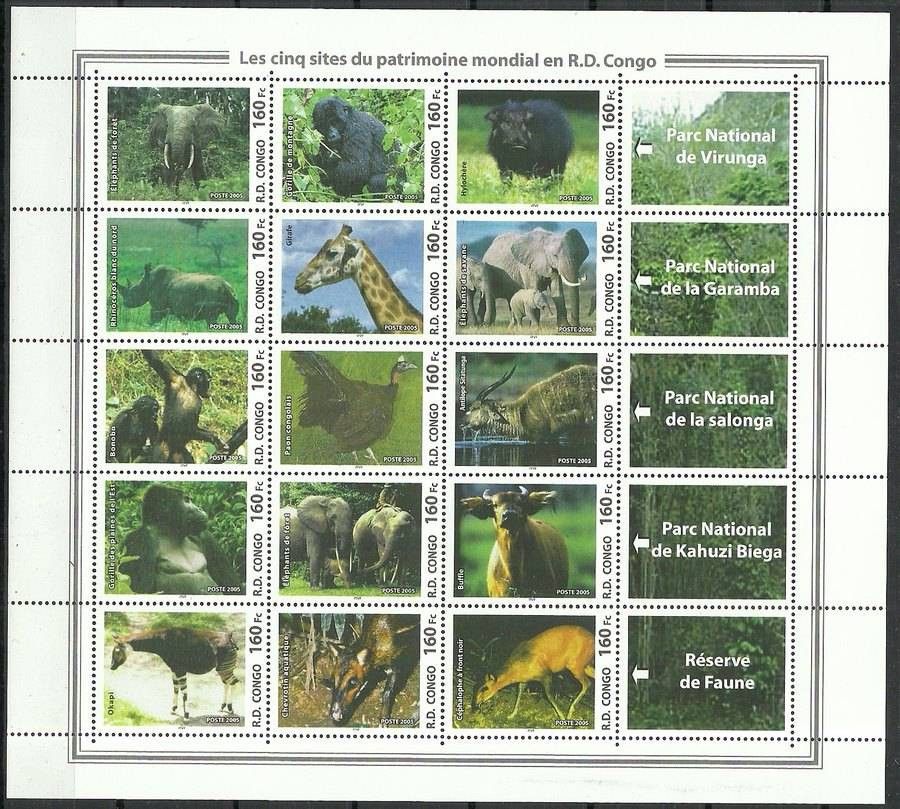 Znaczek Kongo Kinszasa / Zair 2005 Mi ark 1851-1865 Czyste **