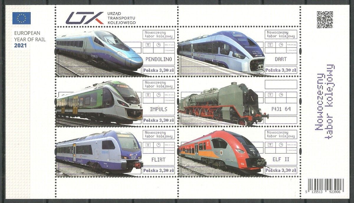 Znaczek Polska 2021 Mi bl 305 Fi bl 238 Czyste **