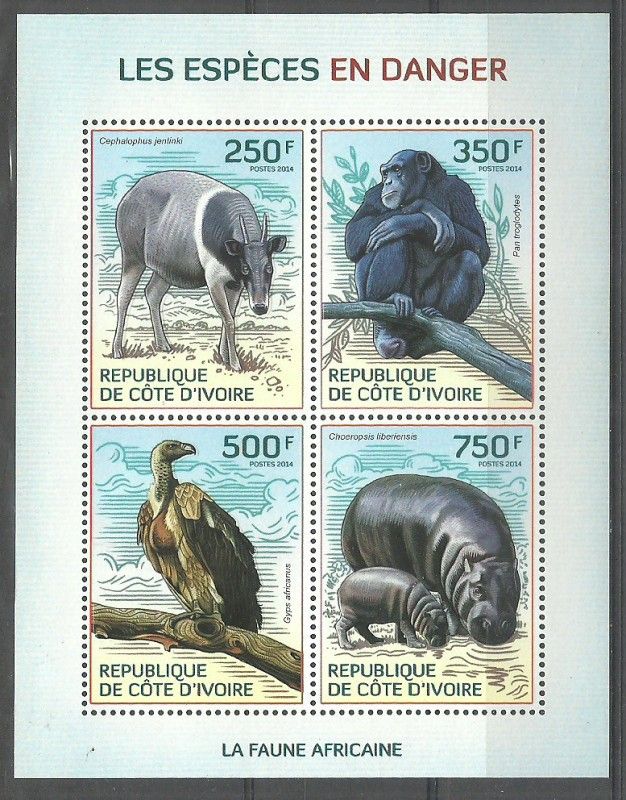Znaczek Wybrzeże Kości Słoniowej 2014 Mi ark 1619-1622 Czyste **