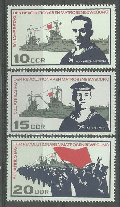 Znaczek NRD / DDR 1967 Mi 1308-1310 Czyste **