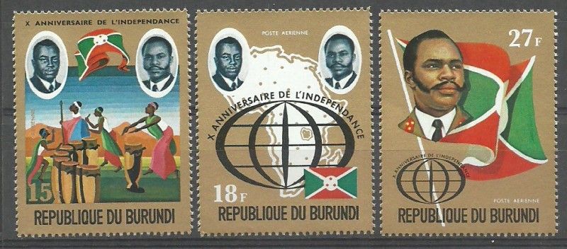Znaczek Burundi 1972 Mi A 872-874 Czyste **