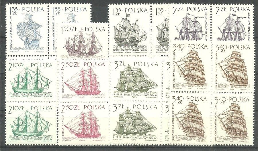 Znaczek Polska 1964 Mi 1465-1472 Fi 1317-1324 Czyste **