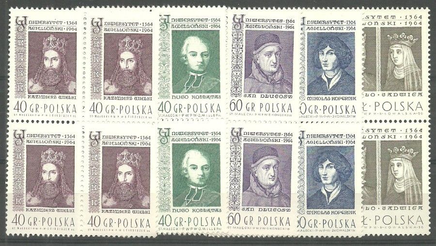 Znaczek Polska 1964 Mi 1485-1489 Fi 1337-1341 Czyste **