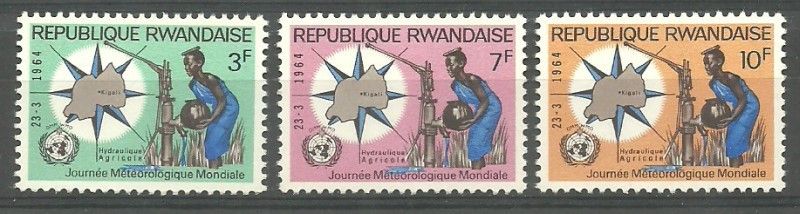 Znaczek Rwanda 1964 Mi 52-54 Czyste **