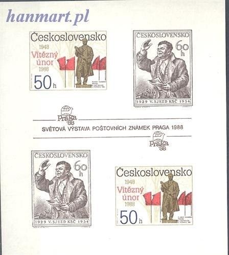 Znaczek Czechosłowacja 1988 Mi bl 77B Czyste **