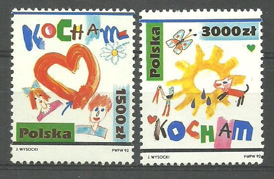 Znaczek Polska 1992 Mi 3386-3387 Fi 3238-3239 Czyste **