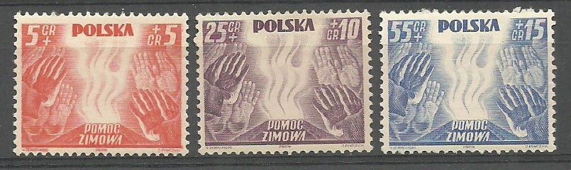 Znaczek Polska 1938 Mi 348-350 Fi 327-329 Czyste **