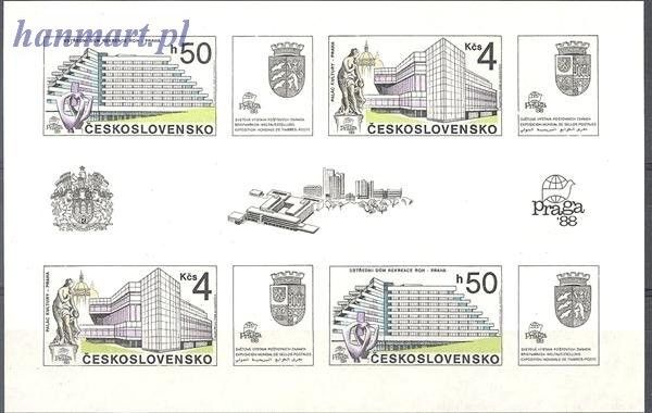 Znaczek Czechosłowacja 1988 Mi bl 85 Czyste **