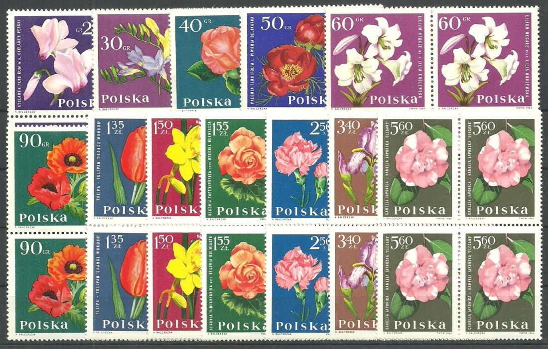 Znaczek Polska 1964 Mi 1541-1552 Fi 1392-1403 Czyste **