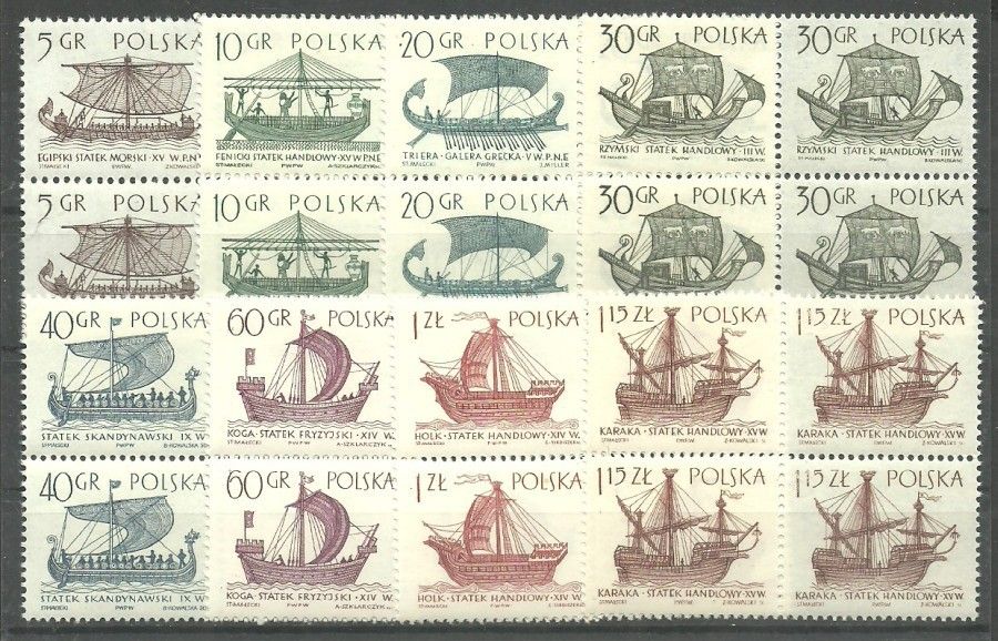 Znaczek Polska 1965 Mi 1562-1569 Fi 1413-1420 Czyste **