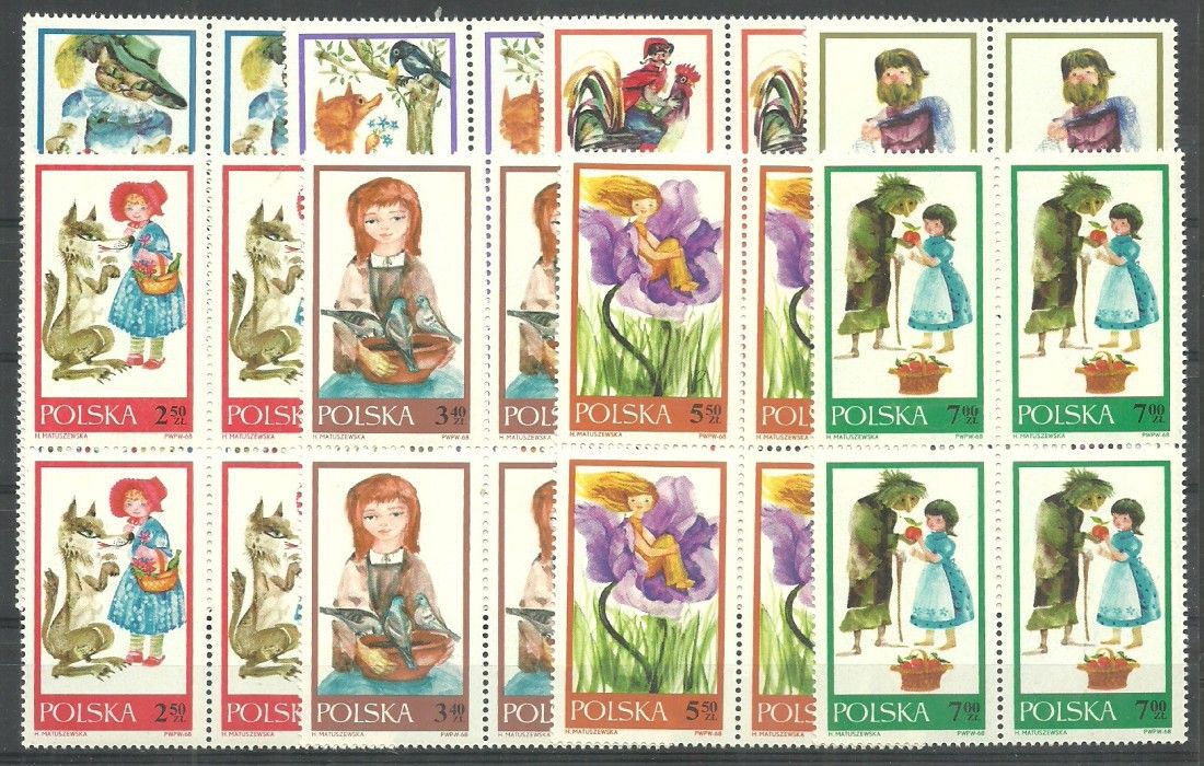 Znaczek Polska 1968 Mi 1828-1835 Fi 1681-1688 Czyste **