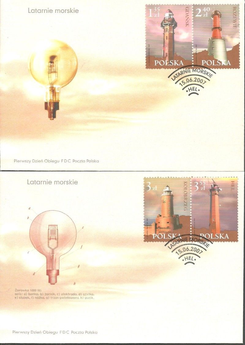 Znaczek Polska 2007 Mi 4318-4321 Fi 4167-4170 FDC