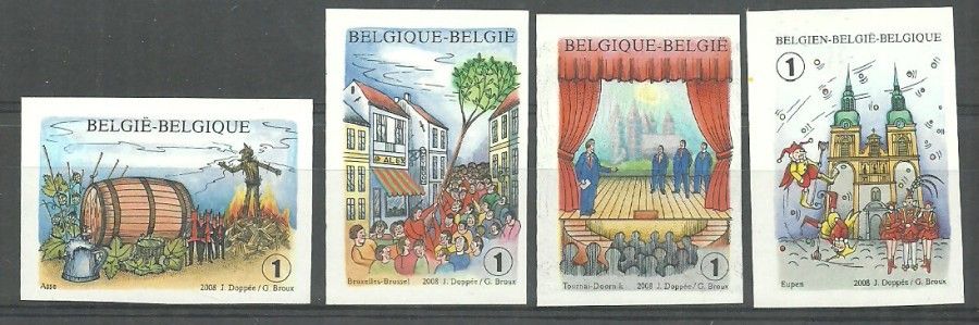 Znaczek Belgia 2008 Mi 3847-3850B Czyste **