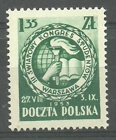 Znaczek Polska 1953 Mi 812 Fi 674 Czyste **