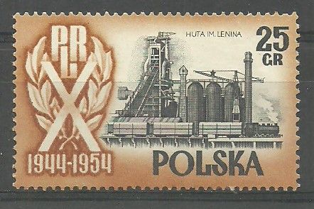 Znaczek Polska 1954 Mi A890 Fi 749I Czyste **