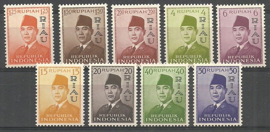 Znaczek Indonezja 1960 Mi 33-41 Czyste **