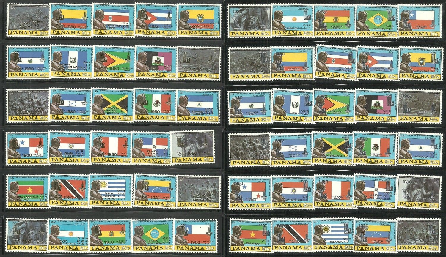Znaczek Panama 1980 Mi 1335-1394s+g Czyste **