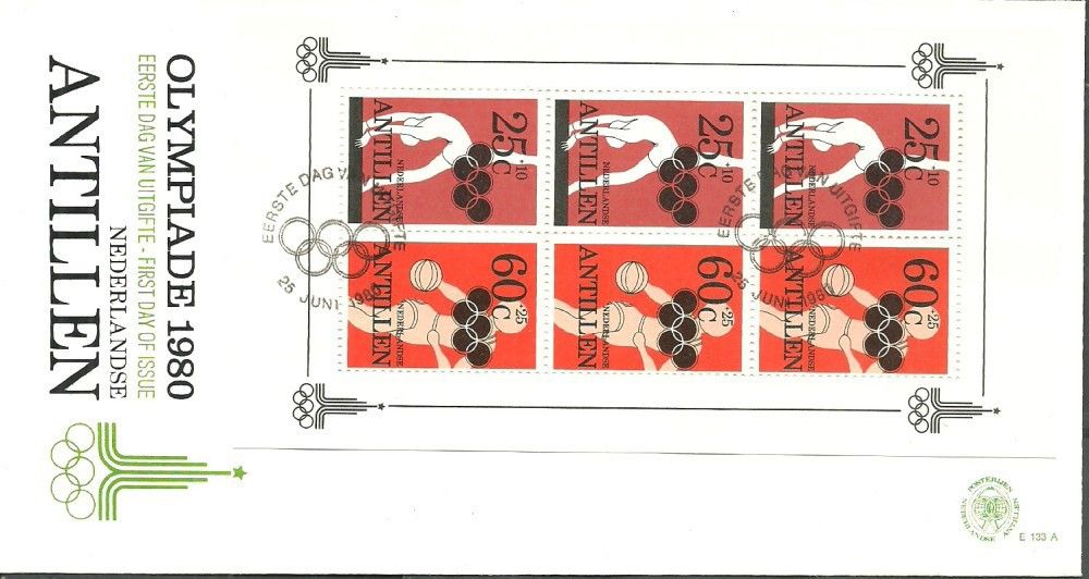 Znaczek Antyle Holenderskie 1980 Mi bl 14 FDC