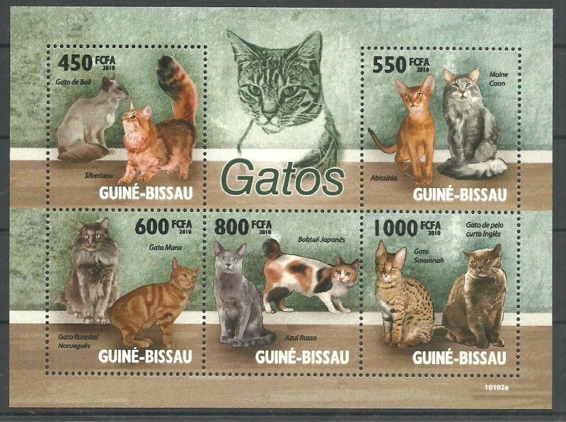 Znaczek Gwinea Bissau 2010 Mi ark 4575-4579 Czyste **
