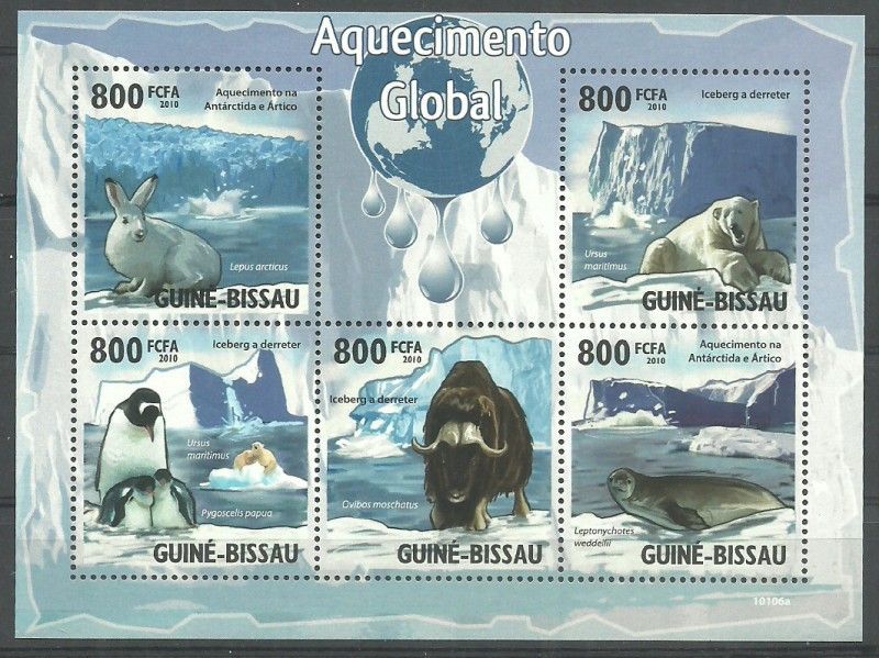 Znaczek Gwinea Bissau 2010 Mi ark 4635-4639 Czyste **