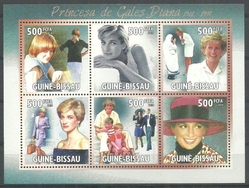 Znaczek Gwinea Bissau 2010 Mi ark 5120-5125 Czyste **