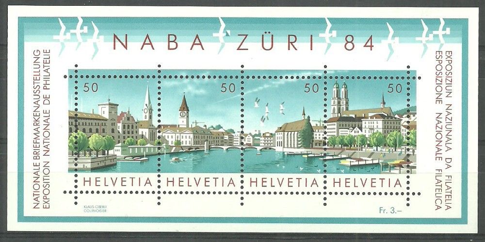 Znaczek Szwajcaria 1984 Mi bl 24 Czyste **