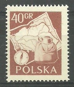 Znaczek Polska 1956 Mi 967A Fi 823 Czyste **