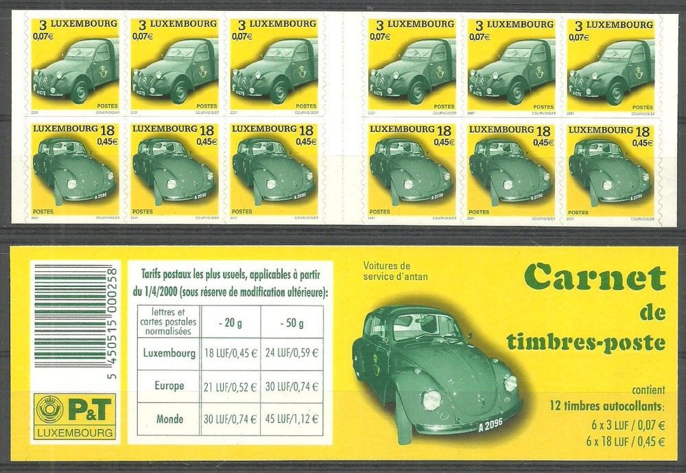 Znaczek Luksemburg 2001 Mi mh 1537-1538 Czyste **