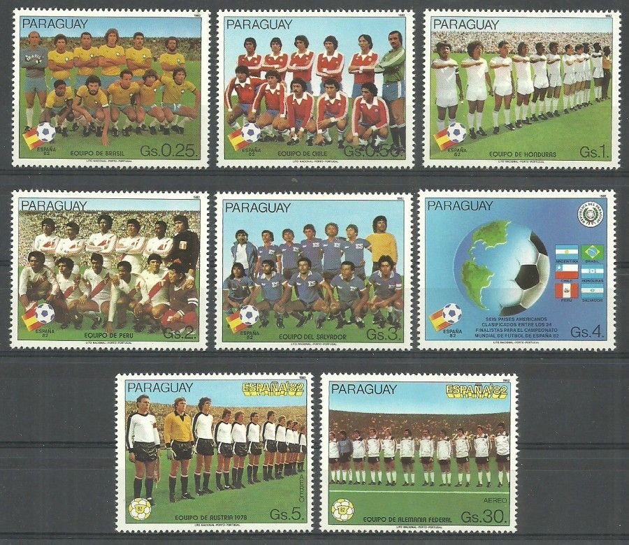 Znaczek Paragwaj 1982 Mi 3528-3533+3535+3537 Czyste **