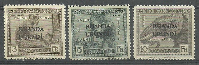 Znaczek Ruanda-Urundi 1924 Mi 16-18 Czyste **
