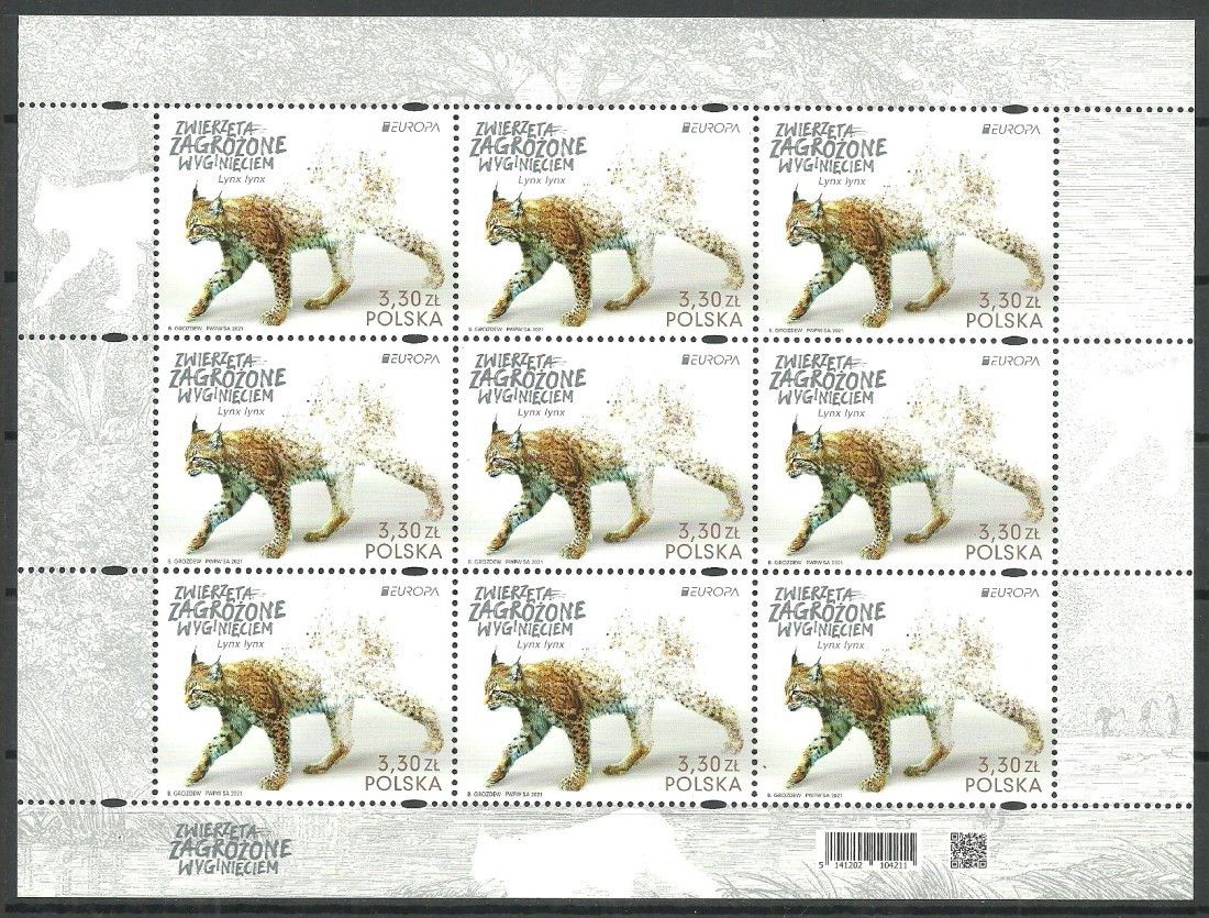 Znaczek Polska 2021 Mi ark 5291 Fi ark 5141 Czyste **