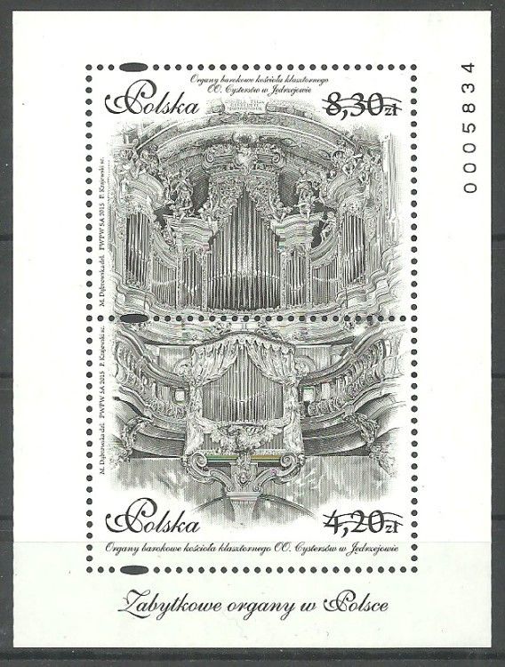 Znaczek Polska 2015 Mi bl 241ND Fi bl 277ND Czyste **