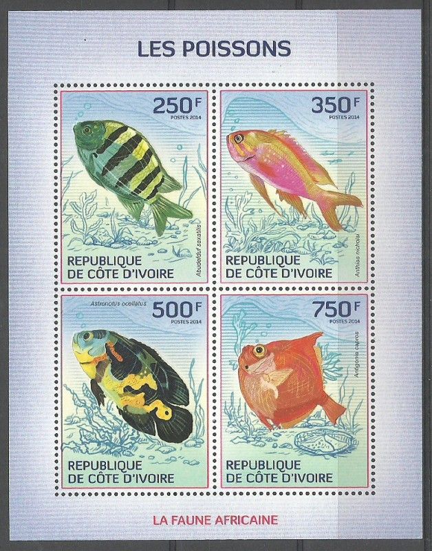 Znaczek Wybrzeże Kości Słoniowej 2014 Mi ark 1509-1512 Czyste **