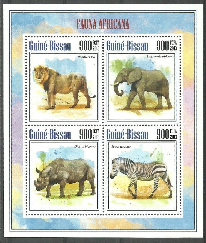 Znaczek Gwinea Bissau 2013 Mi ark 7041-7044 Czyste **