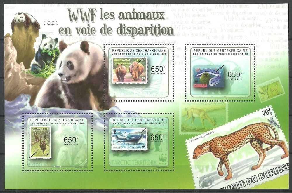 Znaczek Republika Środkowoafrykańska 2011 Mi ark 3083-3086 Czyste **