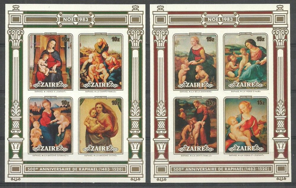 Znaczek Kongo Kinszasa / Zair 1983 Mi bl 47-48B Czyste **