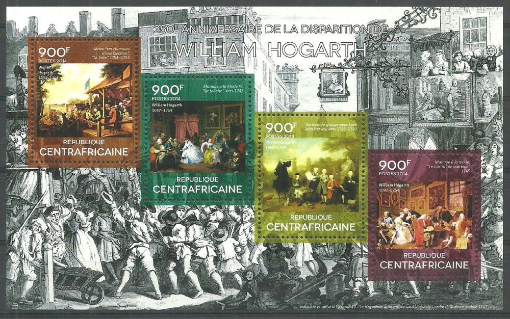 Znaczek Republika Środkowoafrykańska 2014 Mi ark 4830-4833 Czyste **