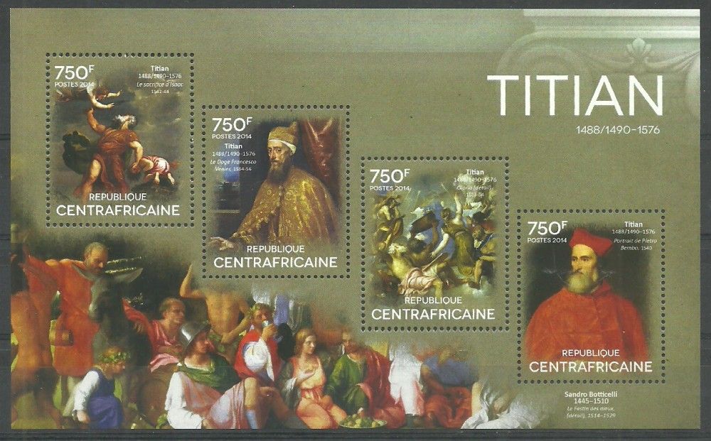 Znaczek Republika Środkowoafrykańska 2014 Mi ark 4875-4878 Czyste **