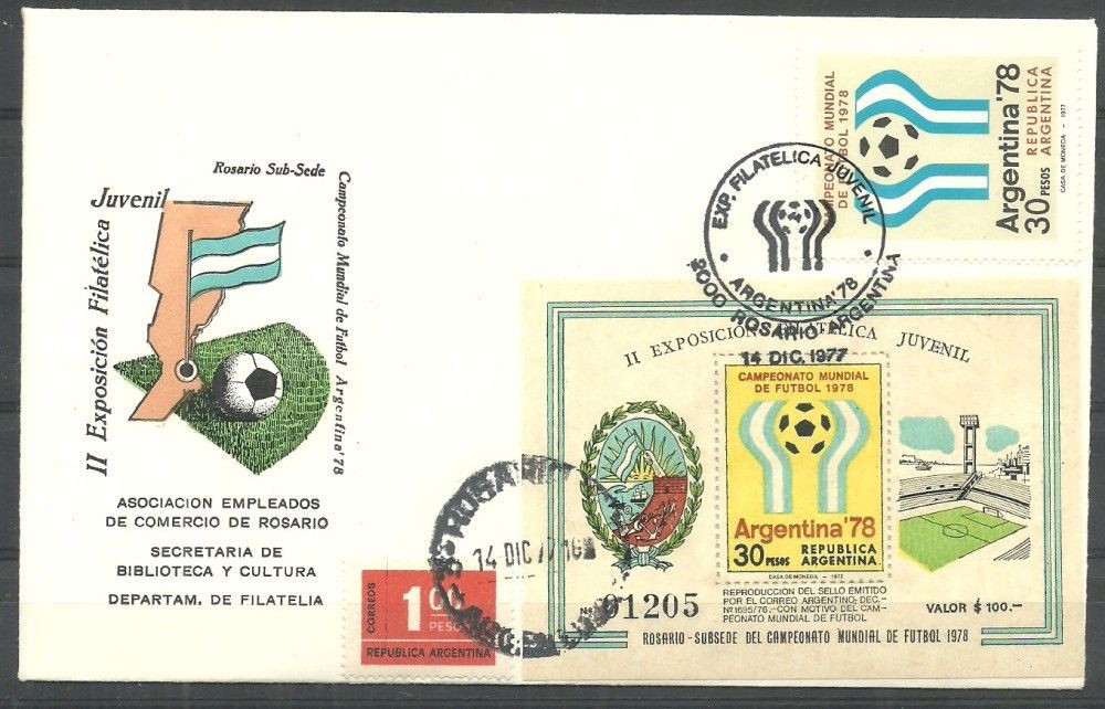 Znaczek Argentyna 1978 Mi 1299+bl FDC