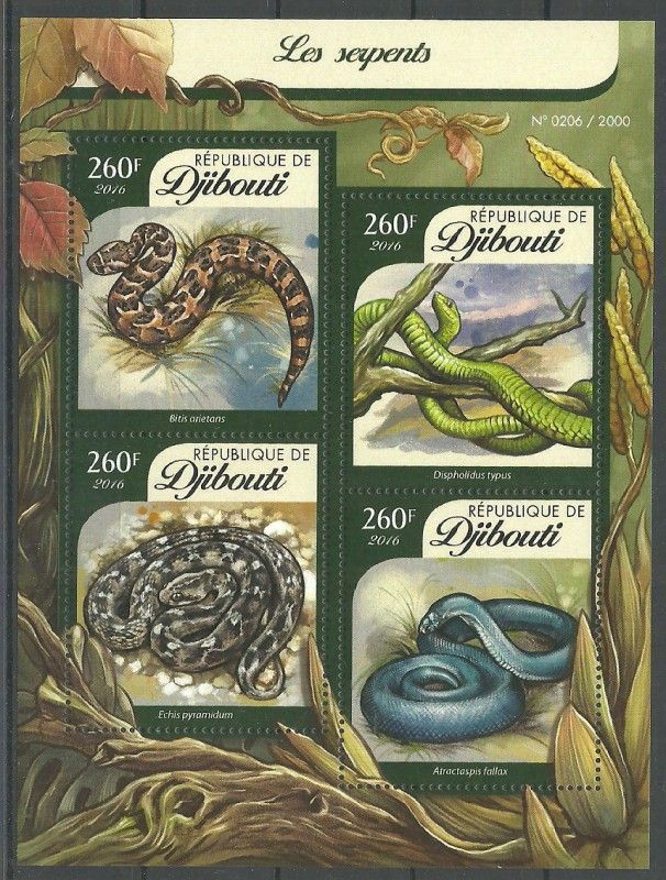 Znaczek Dżibuti 2016 Mi ark 844-847 Czyste **