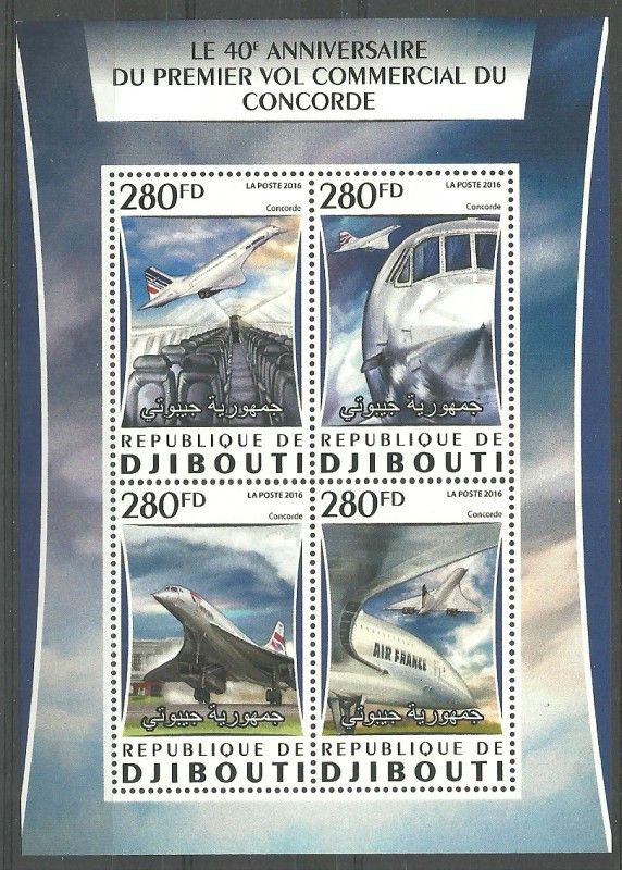 Znaczek Dżibuti 2016 Mi ark 1084-1087 Czyste **
