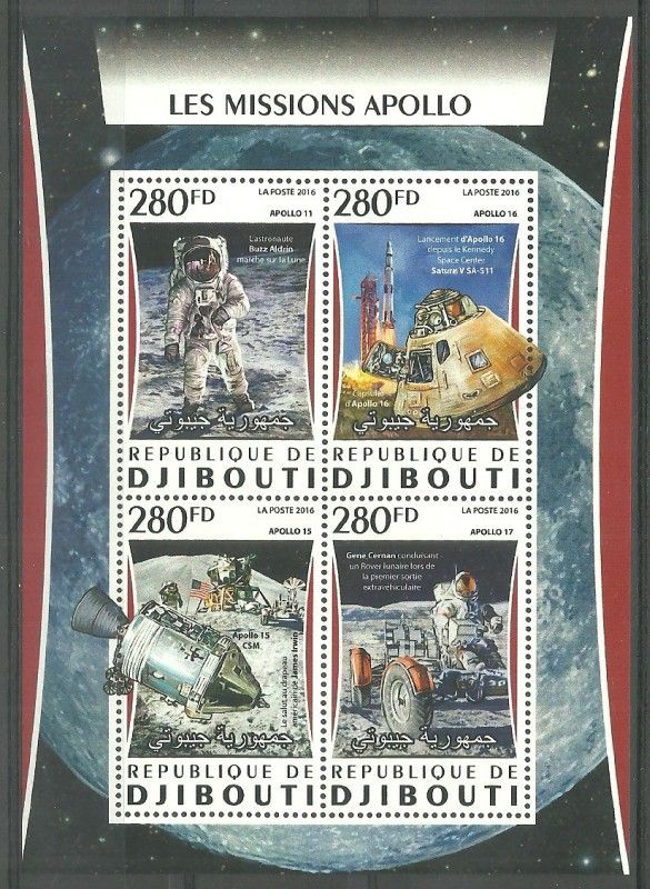 Znaczek Dżibuti 2016 Mi ark 1089-1092 Czyste **