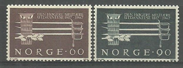 Znaczek Norwegia 1967 Mi 553-554 Czyste **