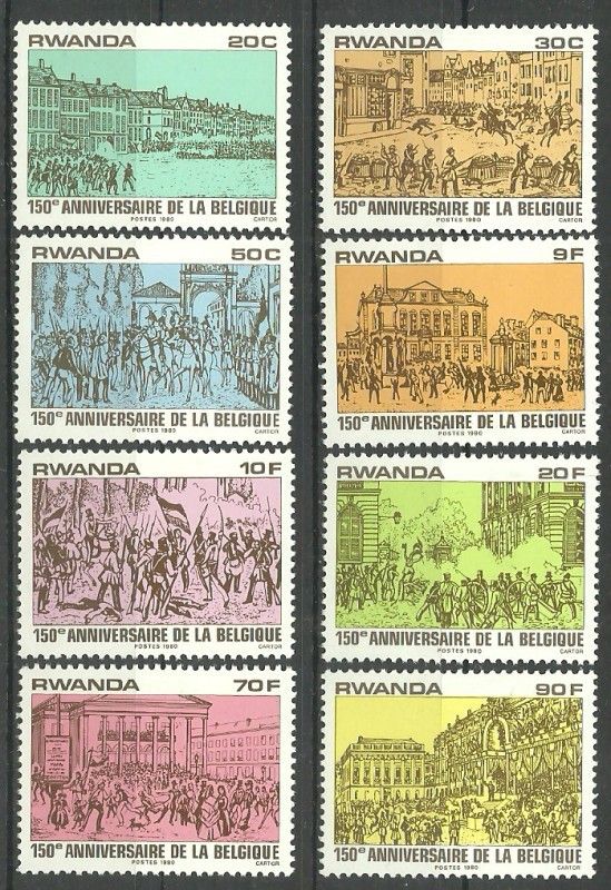 Znaczek Rwanda 1980 Mi 1077-1084 Czyste **