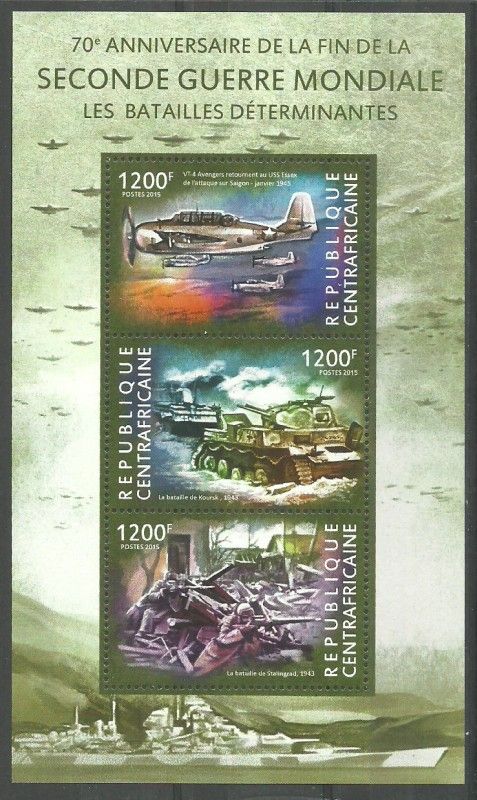 Znaczek Republika Środkowoafrykańska 2015 Mi ark 5320-5322 Czyste **