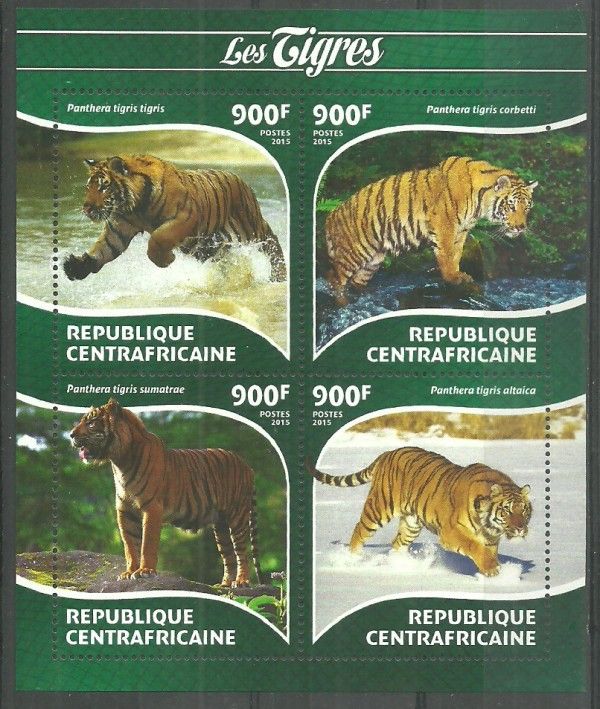 Znaczek Republika Środkowoafrykańska 2015 Mi ark 5445-5448 Czyste **
