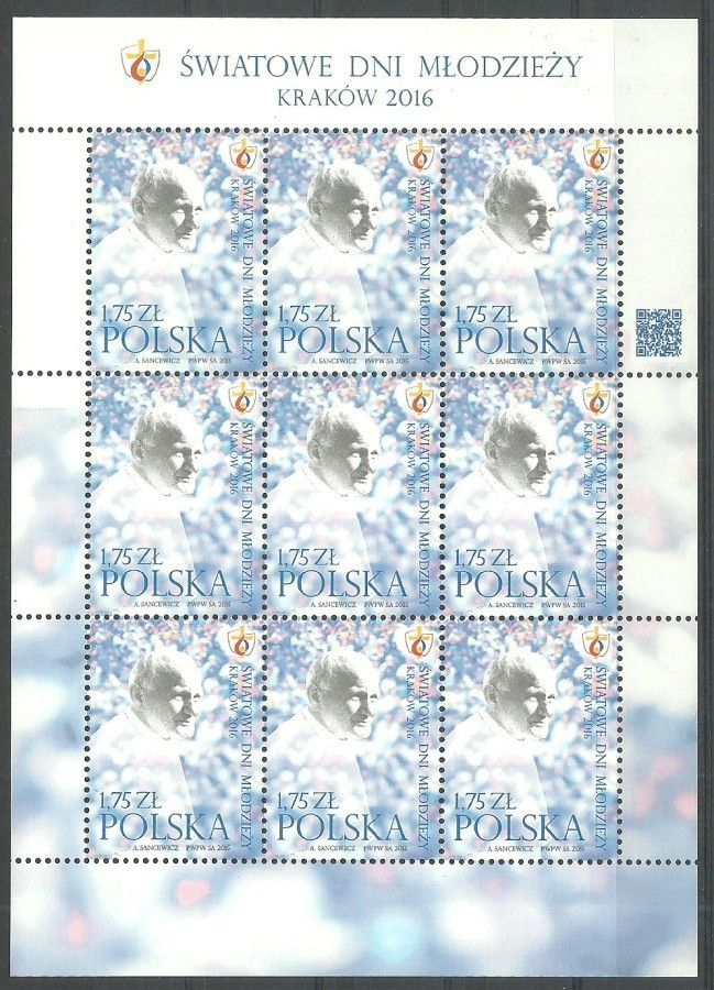 Znaczek Polska 2015 Mi ark 4760 Fi ark 4610 Czyste **