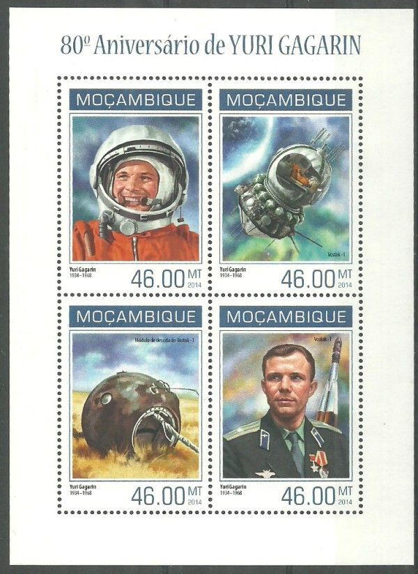 Znaczek Mozambik 2014 Mi ark 7140-7143 Czyste **